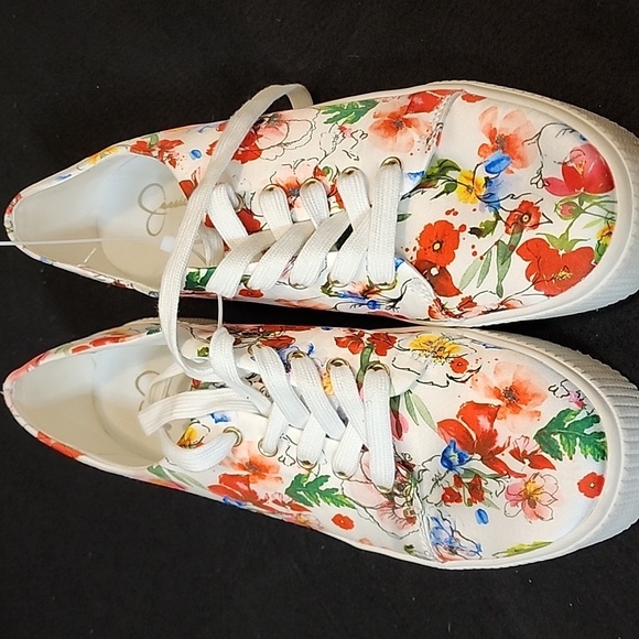 Jessica Simpson Cherello Platform Sneaker Floral sz 8.5 - Picture 1 of 6